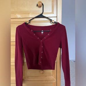 Dark red (XS) long sleeve top